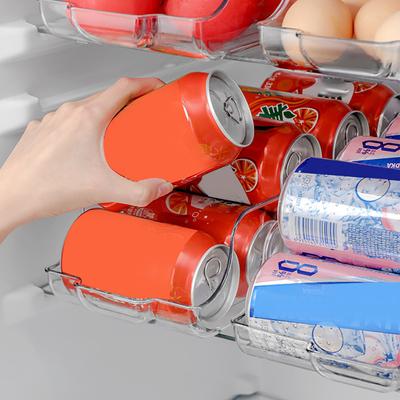 Koelkast Blik Opbergrek Automatisch Rollend Transparant Grote Capaciteit Stapelbaar Ei Tomaat Soda Houder Blik Organizer Koelkast Blik Dispenser