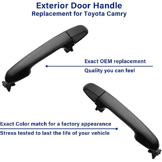 4 PCS Exterior Door Handle Set, Compatible with 2012-2017 Toyota Camry, Front Left Right Rear Driver Passenger Side, Replaces# 6921106090