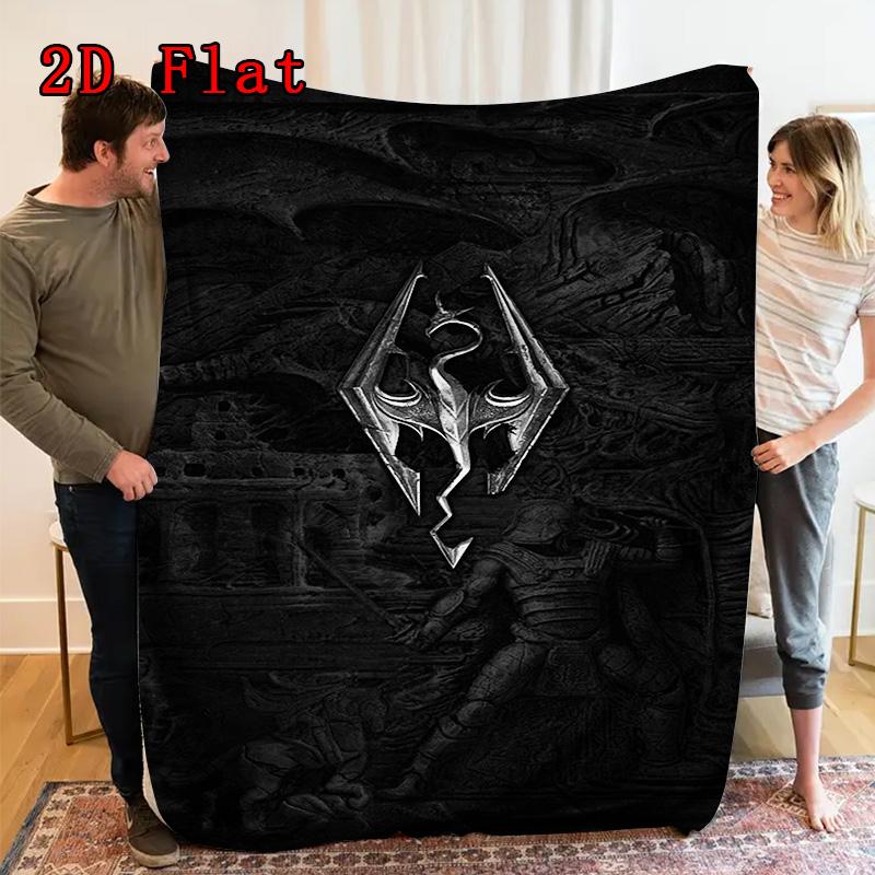 Manta de Franela con Patrón Plano 2D de The Elder Scrolls Alta Calidad Calidez y Confort para Todas las Estaciones Perfecta para Regalos de Navidad.PMT0914077
