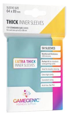 50 Gamegenic Card Sleeves: Clear Thick Inner Sleeves (64X89 )