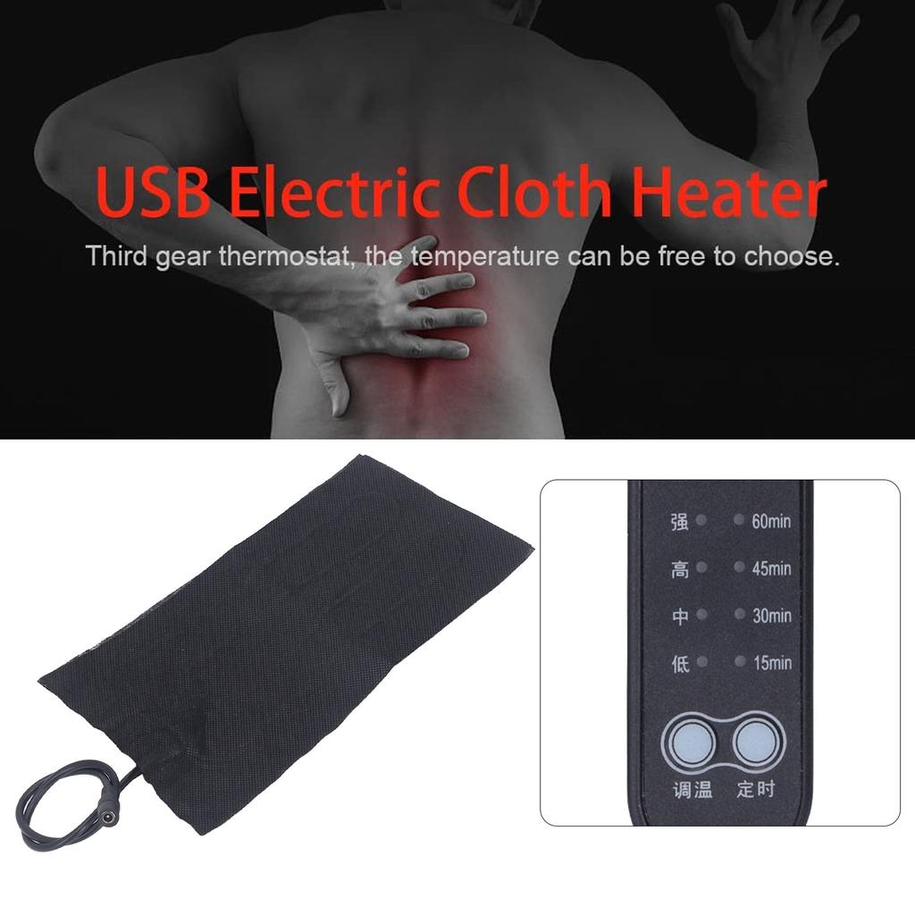 Electric Cloth Heater Pad USB 4 Shift Adjustable Timing Foldable Carbon Fiber Washable DC5V