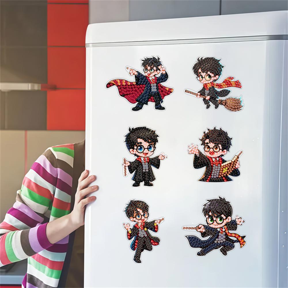 6pcs/Set Magic Series Diamond Painting Magnets for Refrigerator Diamond Art Fridge Magnets for Adults Diamond Art Refrigerator Magnets Kits