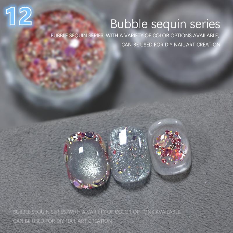 

1Jar Bubble Nail Glitter Coarse Fine Mixed Large Glitter Irregular Hexagonal Sequin Diy Nail Jewelry Decoration Material