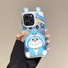 KEYSION Cute Ear Cartoon Case for Redmi 12 4G with Lanyard Soft Silicone+PC Shockproof Phone Back Cover for Xiaomi Redmi 12 5G