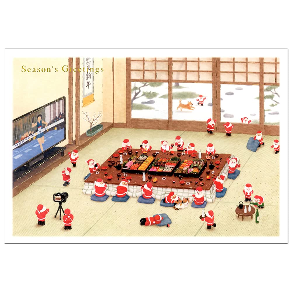 Mini Santa Greeting Life Christmas Card Japanese Style New Eve Year's SJ-71