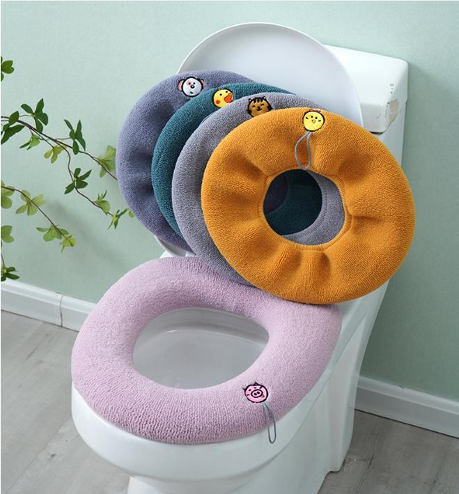 Maniglia con Ricamo a Cartone Animato Cuscino per Sedile del WC Coprisedile Universale