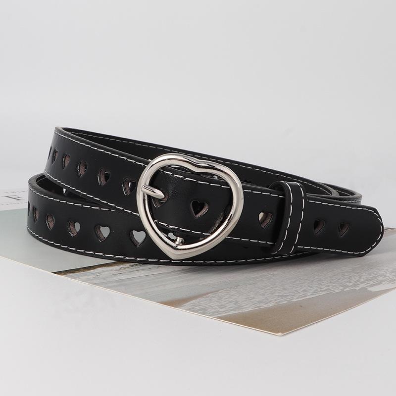 

Пряжка для ремня Любовь Простая Универсальная Полая Модная Персонализированный Джинсовый Ремень Женский чёрный