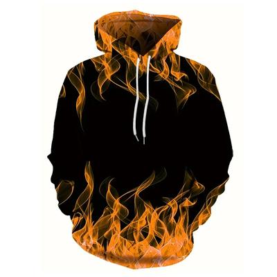 Módne jarné a jesenné kreatívne mikiny s potlačou plameňov, cool pánske mikiny, populárne