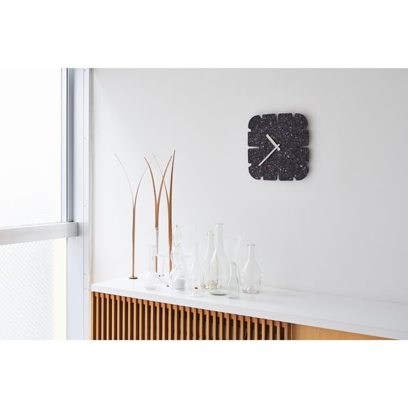 Lemnos Paneco Analog Wall Clock, Made of Recycled Fiber Board, PANECO CLOCK HIL22-11 B MID Slit Corner