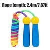 2 Pcs Jump Rope for Kids Adjustable Rainbow Jumping Rope with Wooden Handle for Outdoor Fun Sport