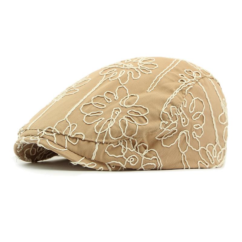 Flower Beret Women's British Vintage Peaked Cap Progressive Cap