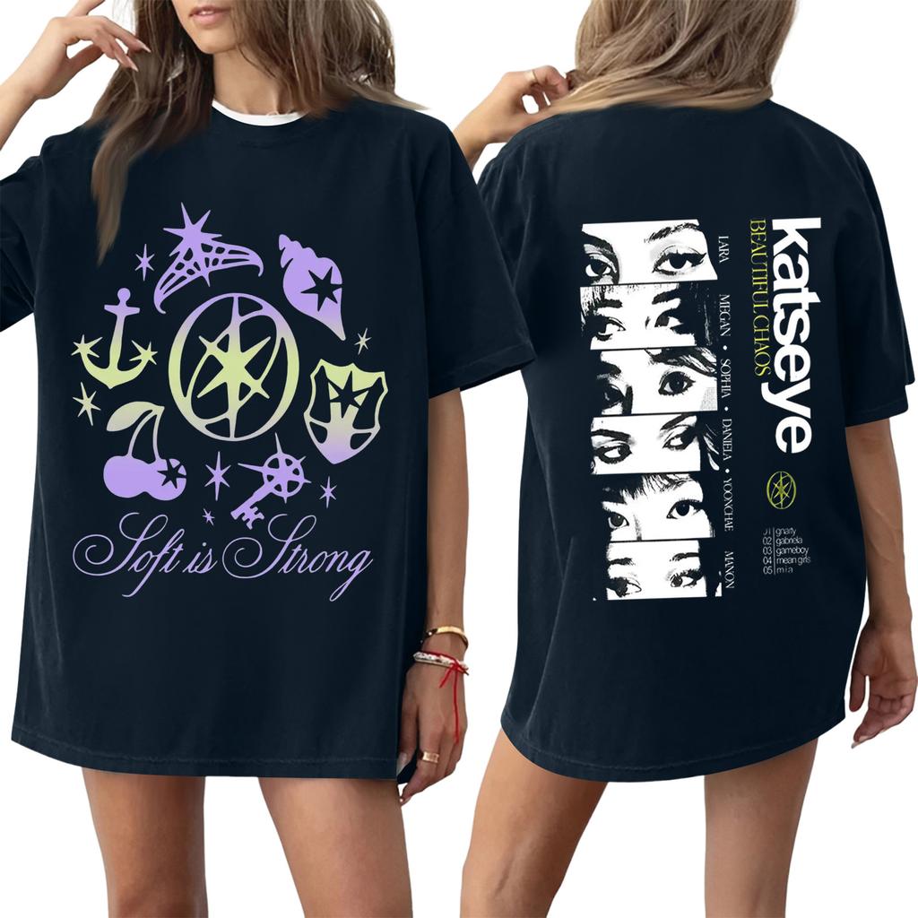Dam T-shirt med tryck och rund hals och korta ärmar