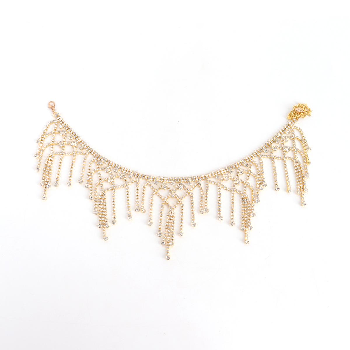 

Головной убор с кисточками из стразов - Экзотический стиль инфлюенсера, цепочка на лоб, аксессуар для волос для ханьфу золотой