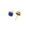 Gold-Plated Southern Red Blue Agate Stud Earrings, 925 Sterling Silver, Simple Design