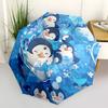 1pc Penguin Party Pattern Automatic Folding Umbrella - Compact 8-Rib Design, Durable Plastic & Iron, Lightweight for Outdoor Daily Use080