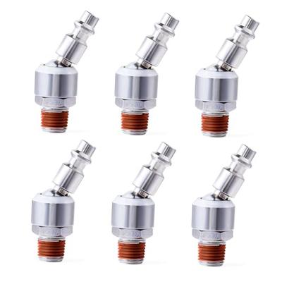 6pcs 1/4-NPT Pneumatic Swivel Joints Rotary Joint For I/M Air Couplers Industrial Swivel Air Connects 360° Quick-Connect Fitting