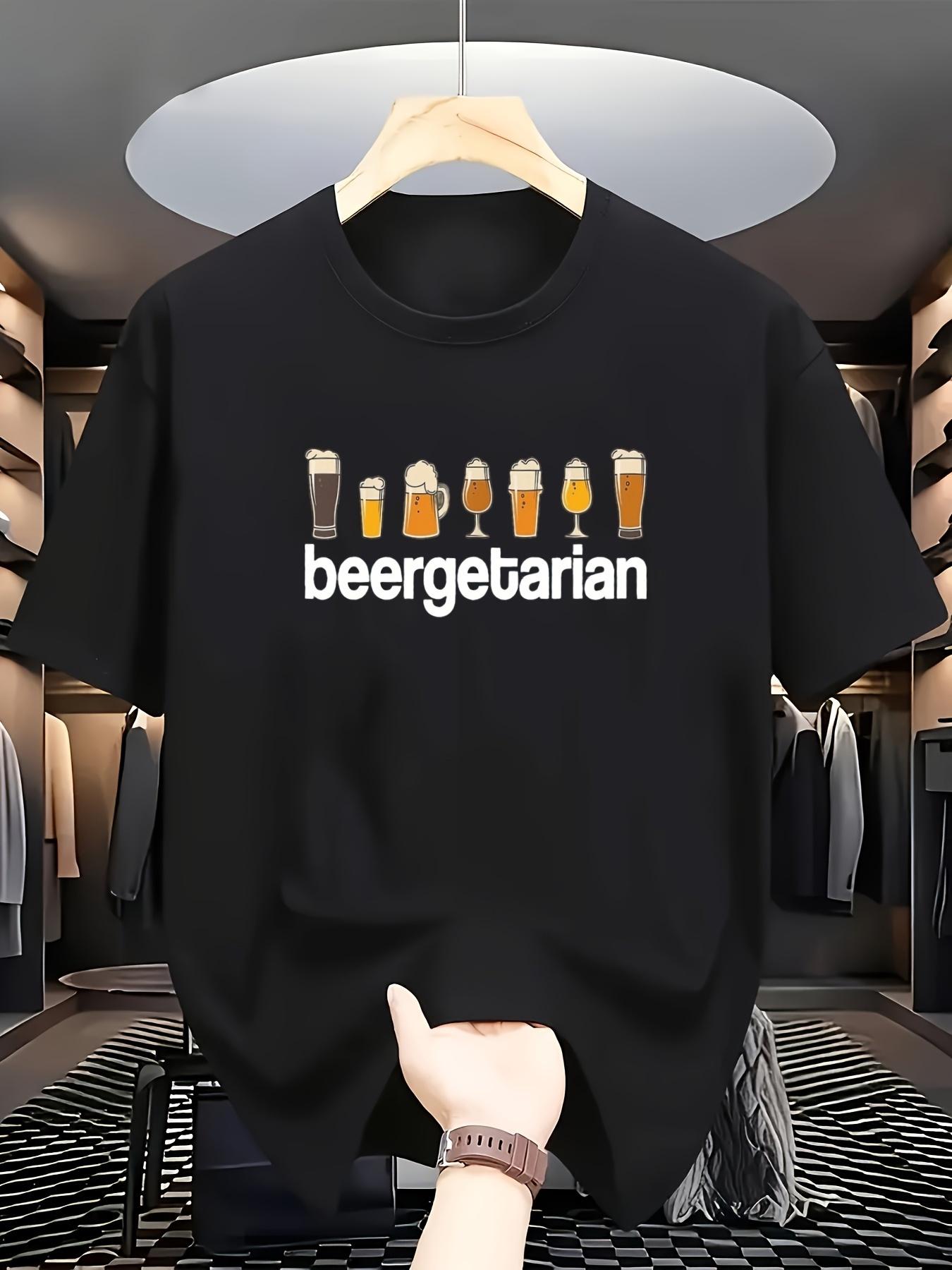 Men S Casual T-Shirt Featuring a BEERGETARIAN Design S