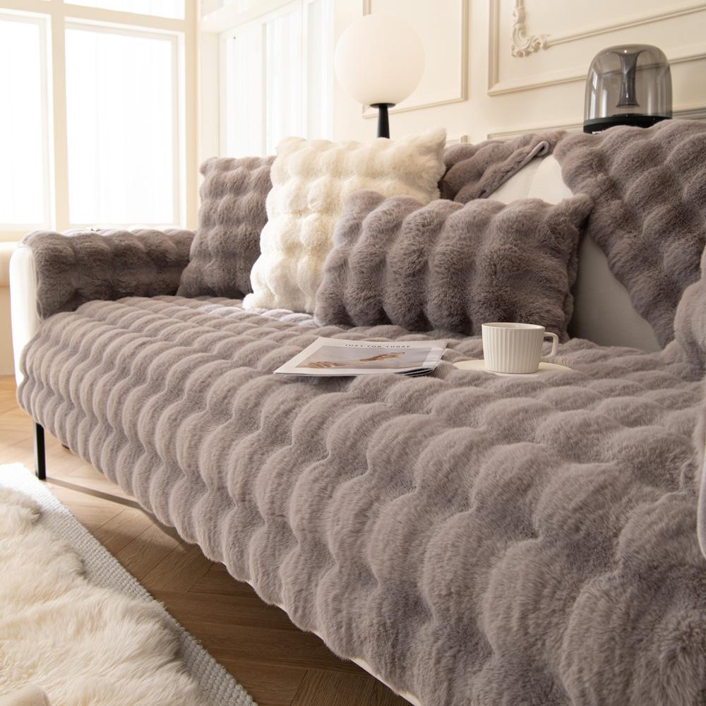 Tutu Velvet Warm Autumn And Winter Plush Sofa Cushion Winter Non-Slip Seat Cushion Leather Sofa Cover Cover Cloth Cross-Border New Models