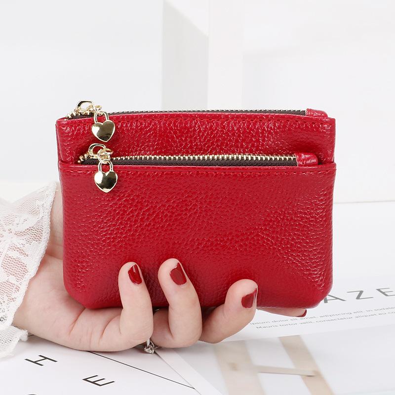 Women Mini Change Purses Leather Coin Purse Zipper Pouch Card Holder Wallet Kids Coin Pocket Wallets Key Chain Holder