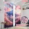 2pc  2D plane printing Contemporary Curtains Cherry blossoms and Mount Fuji Polyester (without rod) All Seasons Ldeal for