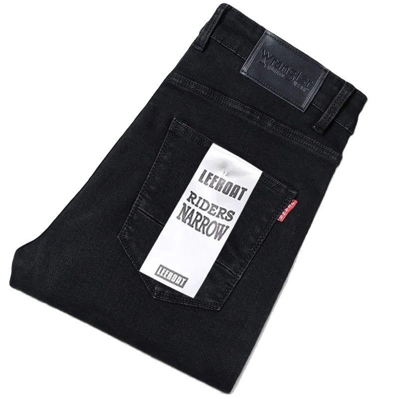 Herren Stretch Slim Fit Blaue Straight Leg Jeans - Frühling/Herbst Lässige Lange Hosen