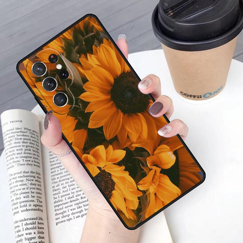 Beauty Yellow Sunflower phone case Cover For Samsung Galaxy S24 S25 Ultra S21 S22 Ultra S10E Note 10 Plus Note 20 FE S23