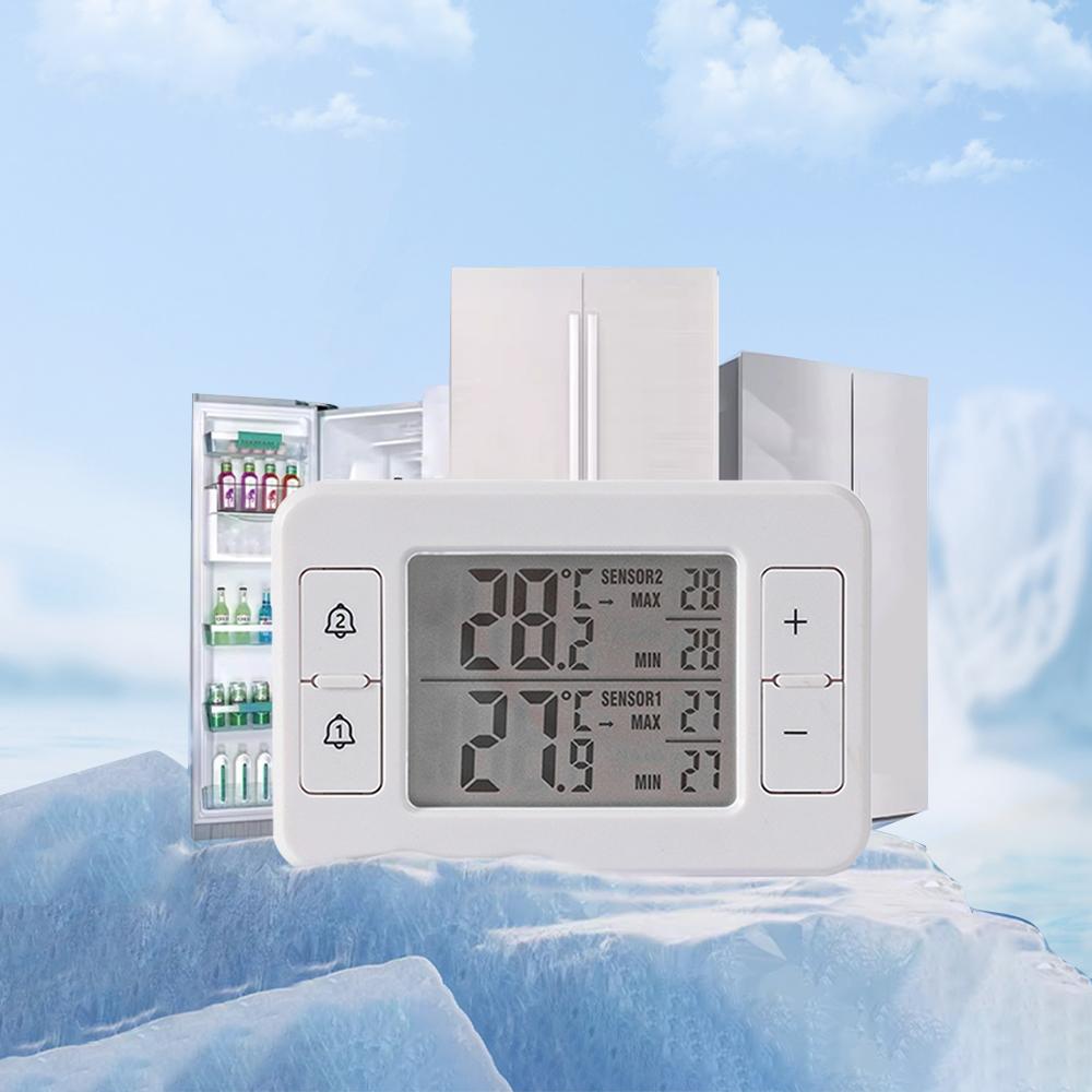 -40~60℃ 2 in 1 Mini Wireless Transmission Thermometer Indoor/Outdoor Home Freezer Electronic LCD Thermometer With Alarm Function