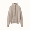 Women's Cashmere Knit Half-High Neck Cardigan - Soft, Slimming, Winter Casual Korean Style Sweater