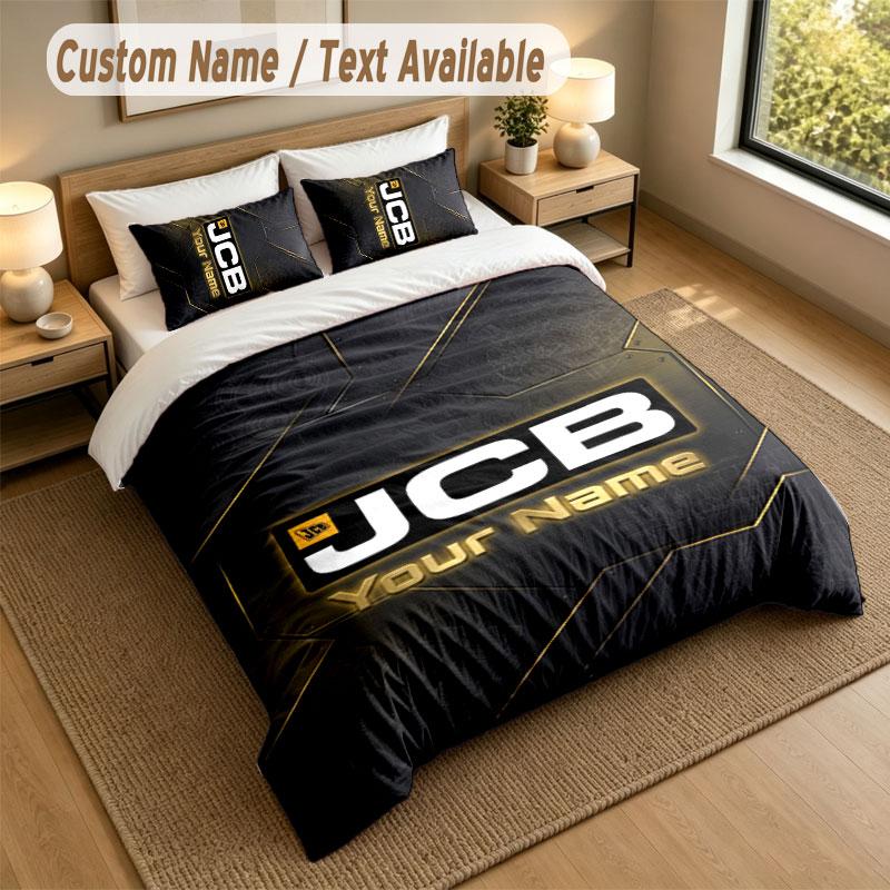 Bedding Set 1 Duvet Cover 2 Pillowcases JCB Print Soft Bed Linen Bedroom Decor