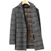 Autumn and Winter Men's Double-sided Woolen Coat Medium and Long Suit Collar Down Removal Liner Wool Plaid Jacket