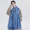 Scarf women's winter high-end sense solid color scarf Korean atmosphere men's cashmere shawl scarf autumn and winter