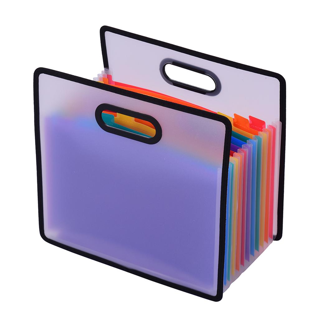 Accordian Expanding File Folder A4 Paper Filing Cabinet 12 Pockets Rainbow Coloured Portable Receipt Organizer with