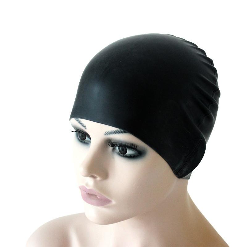 

Unisex Adult Silicone Swim Cap for Men Women Waterproof Swimming Hat Durable Non Slip Elastic Wrinkle Free Pool Cap for чёрный