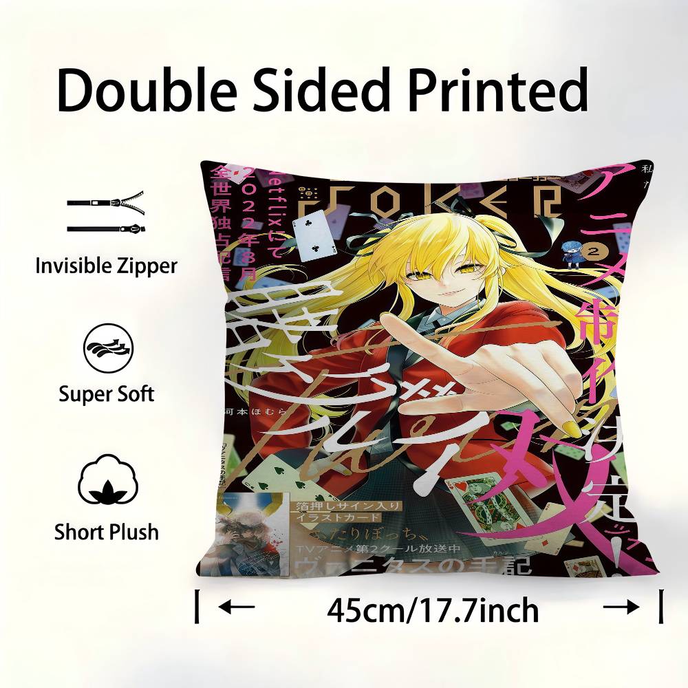Anime Kakegurui Jabami Yumeko Pillow Anime Pillow Sofa Bed Head Pillow Cover Cushion Cover Fashion