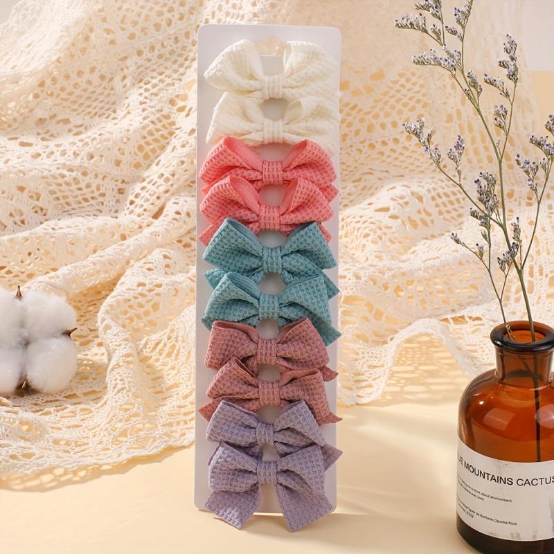 

10/20pcs Lovely 2 Soft Cotton Hair Bows Clips for Baby Girls Cute Big Handmade Bowknot Hairgripe Headwear Kid Hair Accessories