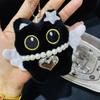 Halloween Plush Keychains Cute Black Cat Plush Keychains Keyrings for Backpack Bag Charms Kawaii Cat Key Chains Party Favors