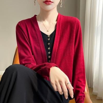 Φθινοπωρινό Χειμερινό Διήμερο Διακοπών Δίκομματο Παλτό Ζακέτα Πλεκτό Νέο Μακρυμάνικο Κορεατικού Στυλ Φαρδύ Πλεκτό Τοπ για Γυναίκες