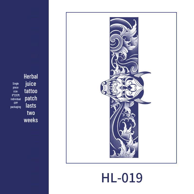 Large Semi-Permanent Waterproof American Style Flower & Plant Arm Tattoo Sticker for Men