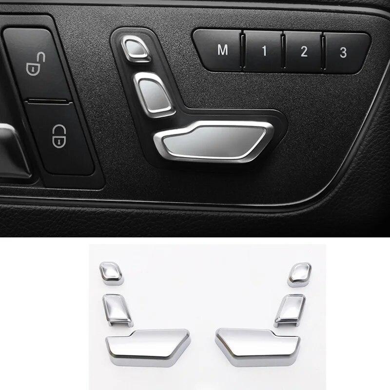 Car Seat Adjust Memory Unlock Button Cover Sticker for Mercedes Benz A B C E Class W204 W212 GLA X156 CLA C117 GLE 6 ML GL GLS