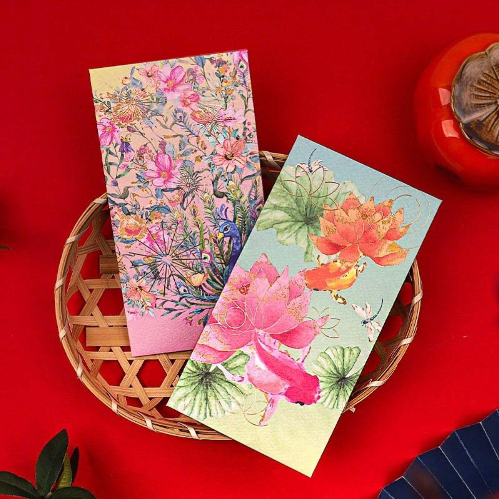 6Pcs/set Chinese New Year Decorations Money Pocket The Year of Dragon Red Packets  Celebration Party
