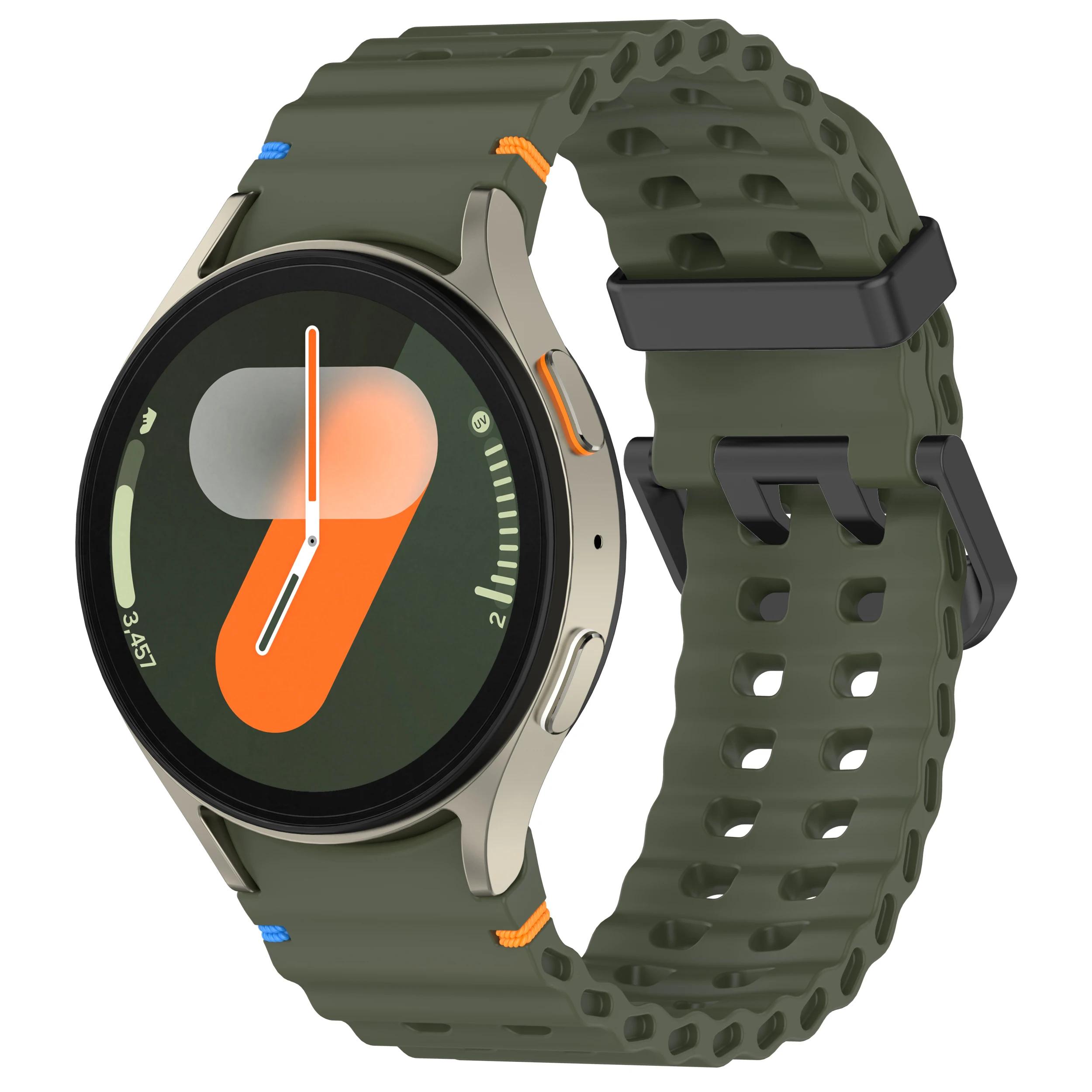 

Ремешок для Samsung Galaxy Watch 7/6/5 Pro/4 classic 40мм 44мм Спортивный силиконовый Без зазоров на запястье correa Браслет Ремешки для Galaxy Watch 7 Galaxy Watch 7 40 44