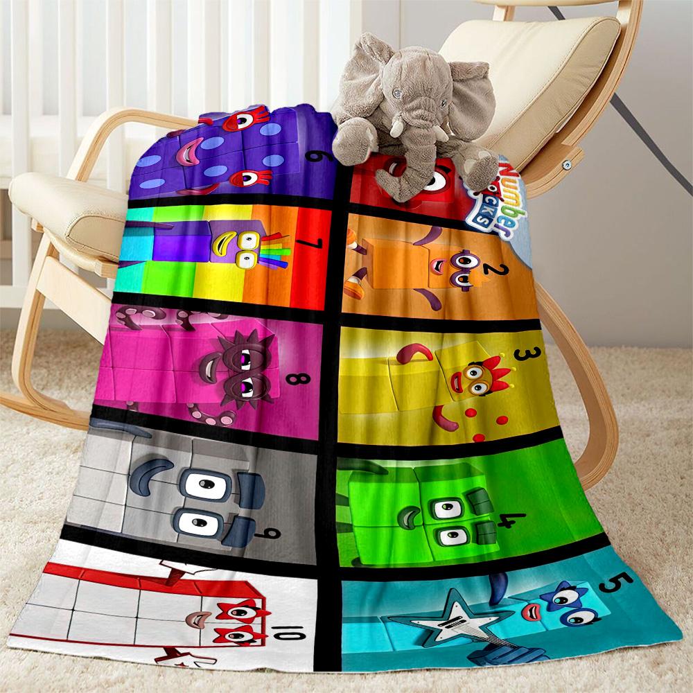 Numberblocks Blanket Soft Warm Cozy Suitable for Office Office Chair Seaside Four Seasons Multipurpose Digital Print