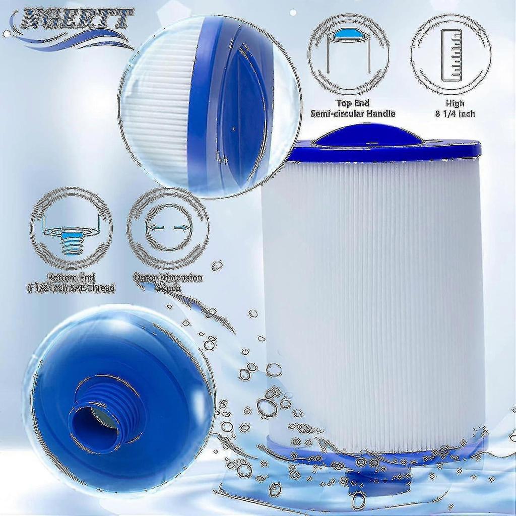 Set mit 2 Whirlpool-Filterkartuschen, Für Spa, Unicel 6ch-940, Pleatco Pww50p3, Waterway Frontzugangsskimmer und Filbur Fc-0359 -gt