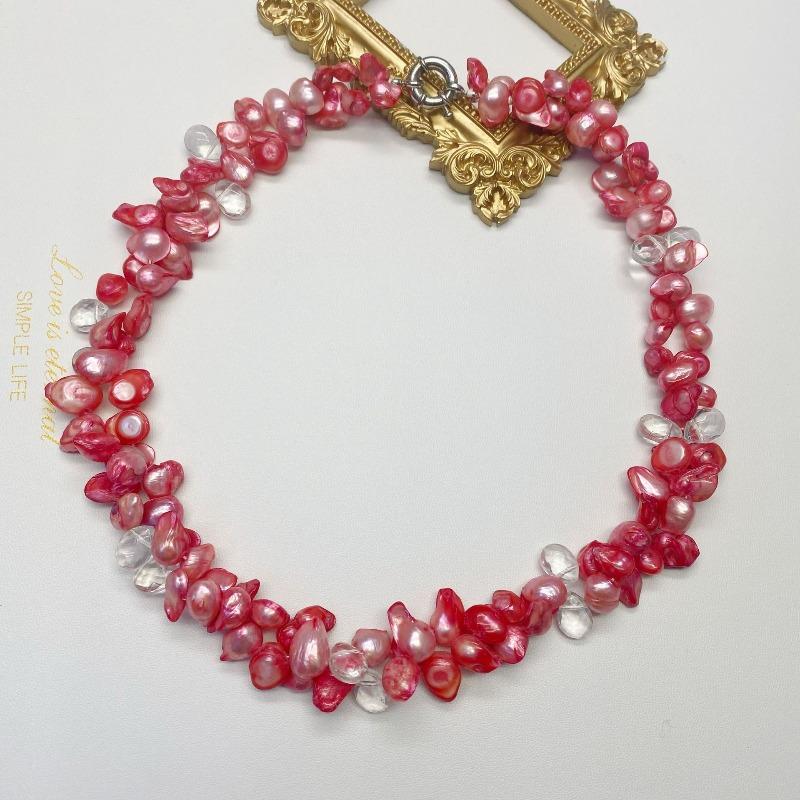 Vintage multi-layered european court style baroque freshwater pearl necklace - choker