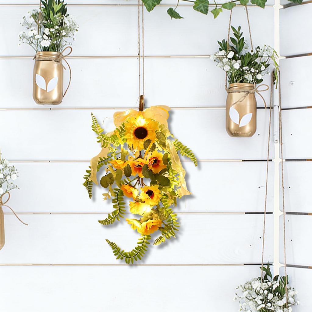 45cm Spring,themed Artificial Sunflower Wall Hanging, Artificial Green Plant Home  Hanging Decoration, Festival Decoration Props