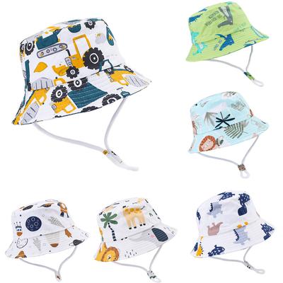 Kinder Cartoon Tier Frucht Bedruckter Eimerhut Sommer Strand Baumwolle Fischerhut Herren und Damen Baby
