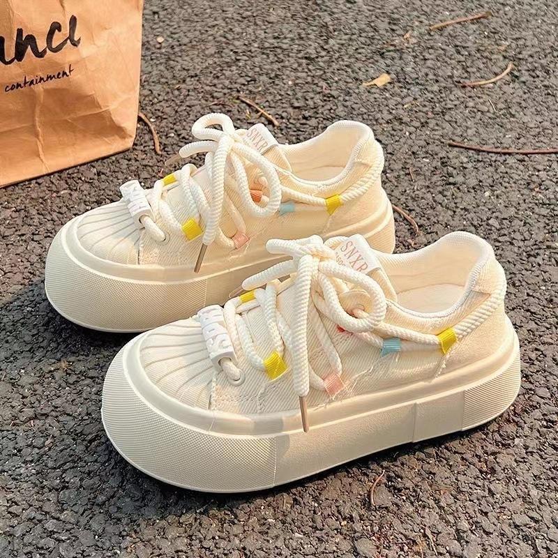 22 new summer platform canvas shoes shell head shoes ins tide board shoes
