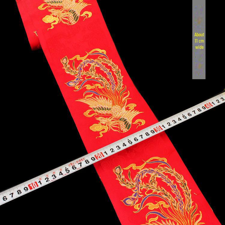 

Ленточный кружевной жаккардовый узор с рисунком Феникса для манжет свадебного платья Ханьфу – аксессуары с отделкой в китайском стиле из золота