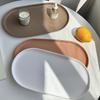 PP Oval Tray Cake Dessert Utensil Tray Ins Korean Dumpling Plate Jewelry Storage Plate Restaurant Insulation Pad Fruit Plate