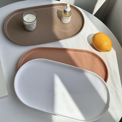 Fruit Plate Dessert Tray Candy Color Oval Food Serving Tray Free Bone Dish Snack Plate Reusable Smooth Edge Food Plate Tableware
